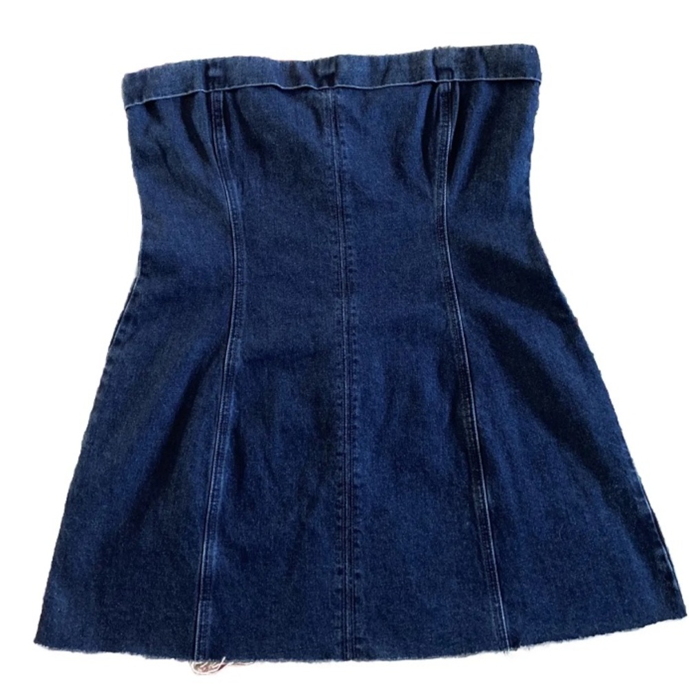 WeWoreWhat strapless denim jean top size XL NWOT peplum